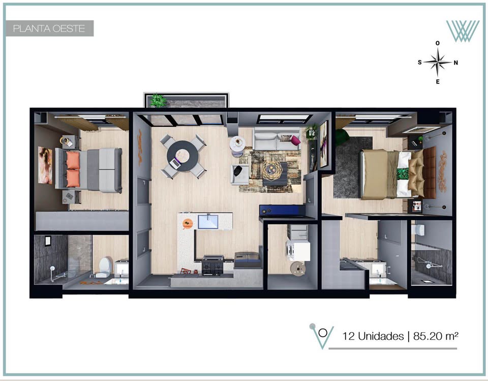 Plano de planta de Departamento Vistas Residencial — La Buena Vista